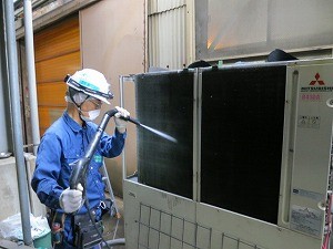 室外機 フィン洗浄